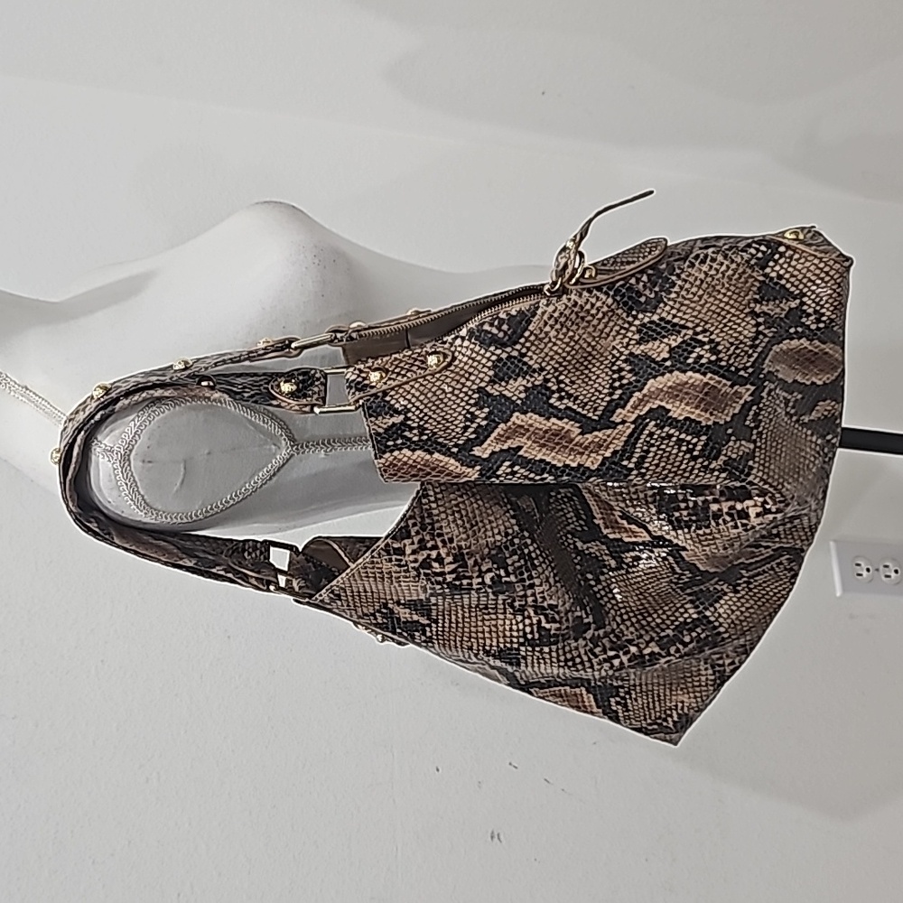 Stuart Weitzman Python Hobo Studded Shoulder Bag … - image 2